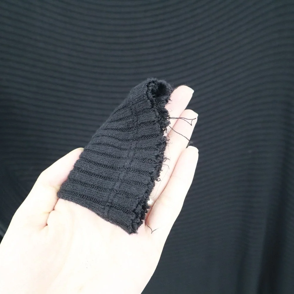 We The‎ Free Thermal Sweater Womens S Black Boho Grunge Slouchy Oversized
